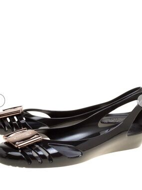 Salvatore Ferragamo Black Vara Jelly Ballet Flats new without box perfect